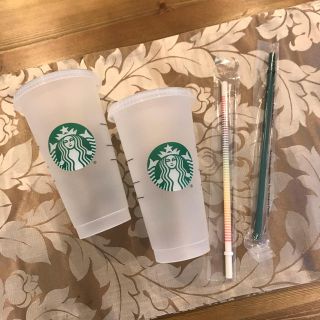 スターバックスコーヒー(Starbucks Coffee)の本日までの出品 お値下げ 日本未発売 スタバ 限定ストロー リユーザブル カップ(タンブラー)