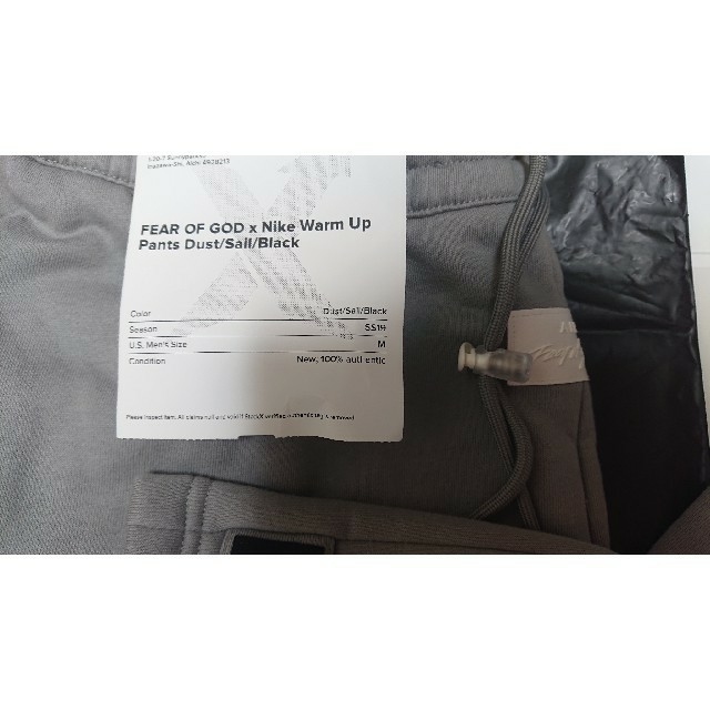 FEAR OF GOD(フィアオブゴッド)の【M】Nike Fear Of God warm up pant  メンズのパンツ(その他)の商品写真