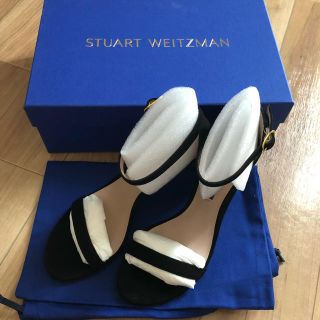 スチュワートワイツマン(Stuart Weitzman)の新品 箱、保存袋付き ブラック ヒール(サンダル)