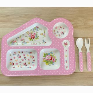 キャスキッドソン(Cath Kidston)の【Cath Kidston】スプーンフォーク付き 食事用プレート(離乳食器セット)