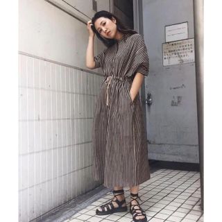 マウジー(moussy)のMOUSSY ストライプワンピース 美品(ロングワンピース/マキシワンピース)