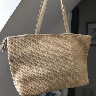 ボッテガヴェネタ(Bottega Veneta)の中美品 ☆ BOTTEGA VENETA ☆ 麻トートバック 大きめ(トートバッグ)