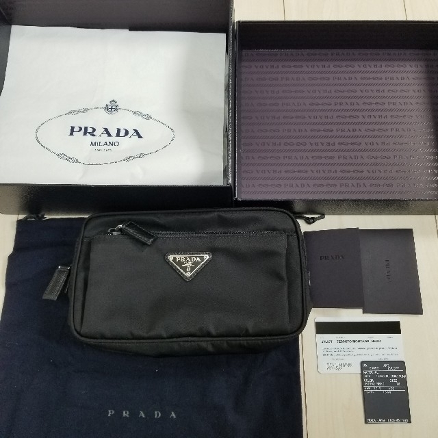 PRADA 2VL977 ナイロンファニーパックNERO付属品