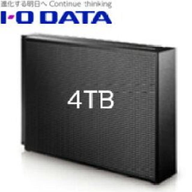 IODATA(アイオーデータ)の外付けHDD ハードディスク 4TB テレビ録画 TV接続ガイド付 PS4 Ma スマホ/家電/カメラのテレビ/映像機器(その他)の商品写真