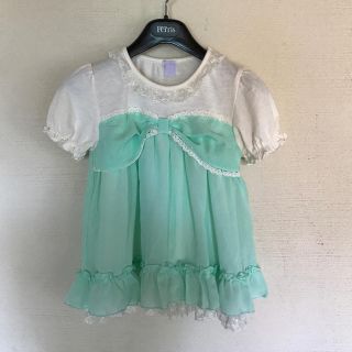 アクシーズファム(axes femme)のmoさん専用 アクシーズファム 140 グリーン シフォン リボン(Tシャツ/カットソー)