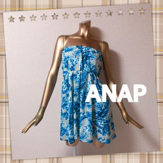 アナップ(ANAP)の新品 ★ ANAP ★ リゾート 花柄 ボタニカル フラワー ベアワンピ(ミニワンピース)