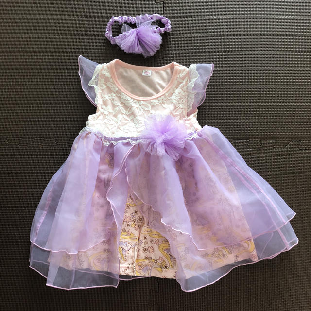 しまむら(シマムラ)のラプンツェルワンピース100 キッズ/ベビー/マタニティのキッズ服女の子用(90cm~)(ワンピース)の商品写真