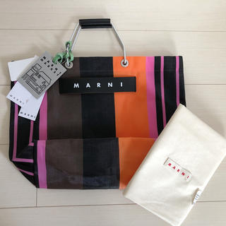 Marni - 未使用！「MARNI/マルニ」ストライプバッグ/マルチピンクの通販｜ラクマ