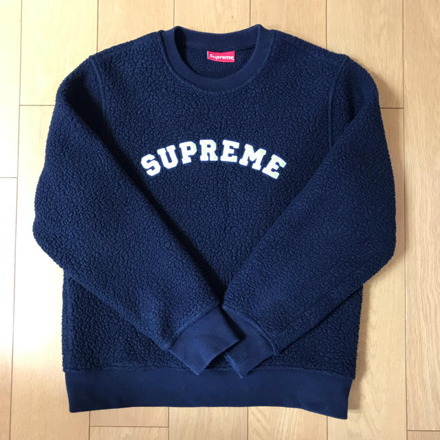 Supreme Polartec Deep Pile Crewneck ネイビー