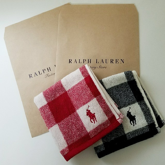 Ralph Lauren(ラルフローレン)の【新品シールタグ付き】ラルフローレン ☆ タオルハンカチ 2枚セット レディースのファッション小物(ハンカチ)の商品写真