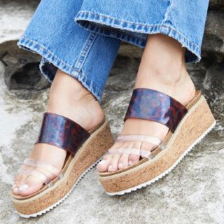 アリシアスタン(ALEXIA STAM)のClear Strap Platform Sandals Cork  新品(サンダル)