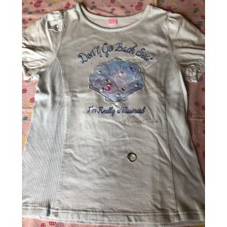 メゾピアノジュニア(mezzo piano junior)のメゾピアノ☆貝がら、パールの半袖TシャツL.160(Tシャツ/カットソー)