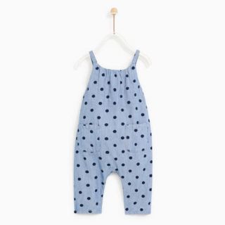 ザラキッズ(ZARA KIDS)のドット&ストライプ柄ジャンプスーツ 18-24m(ロンパース)