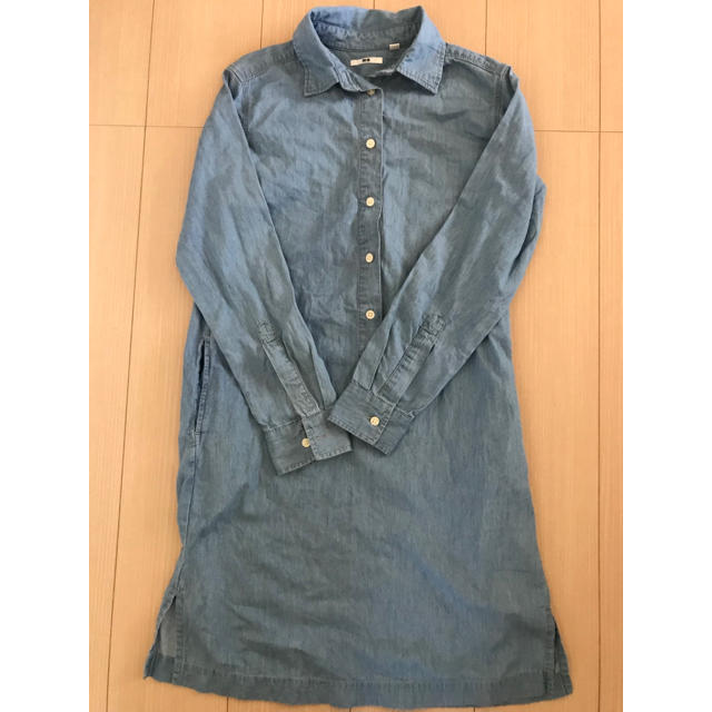 UNIQLO(ユニクロ)のデニムワンピース♡S キッズ/ベビー/マタニティのキッズ服女の子用(90cm~)(ワンピース)の商品写真