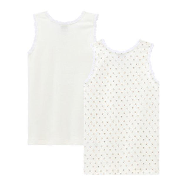 PETIT BATEAU(プチバトー)の3ans◎針抜きタンクトップ２枚 キッズ/ベビー/マタニティのキッズ服女の子用(90cm~)(下着)の商品写真