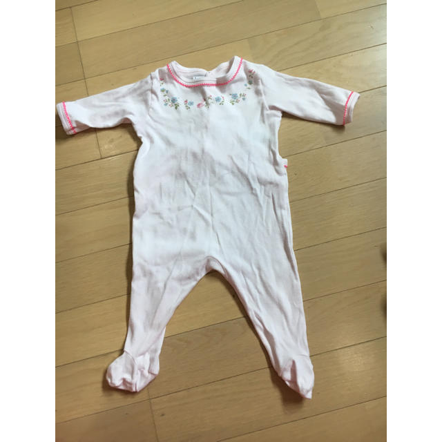 PETIT BATEAU(プチバトー)のプチパドー 女の子長袖60センチ  キッズ/ベビー/マタニティのベビー服(~85cm)(ロンパース)の商品写真