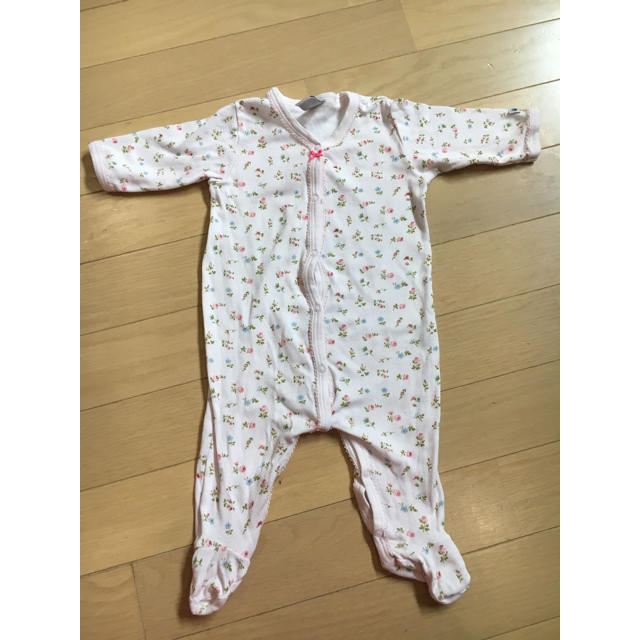 PETIT BATEAU(プチバトー)のプチパドー 女の子長袖60センチ  キッズ/ベビー/マタニティのベビー服(~85cm)(ロンパース)の商品写真