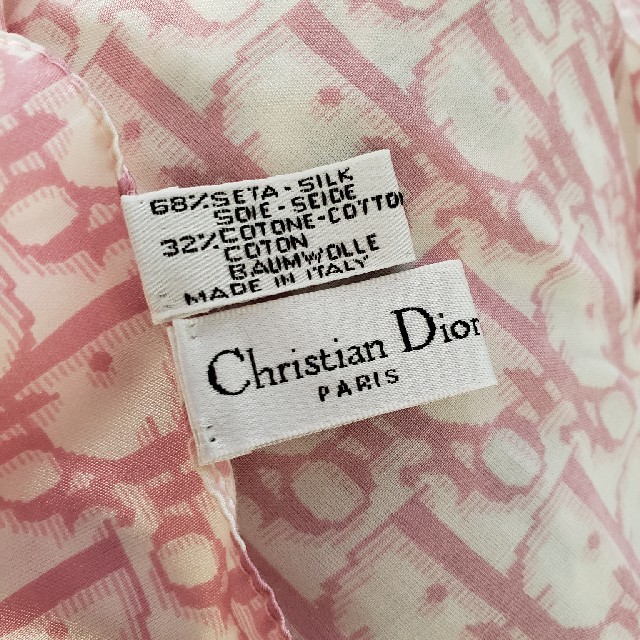 Christian Dior(クリスチャンディオール)のChristian Dior　ピンクスカーフ☆ポーチ付 レディースのファッション小物(バンダナ/スカーフ)の商品写真