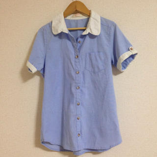 ウィゴー(WEGO)のブルー半袖シャツ(シャツ/ブラウス(半袖/袖なし))