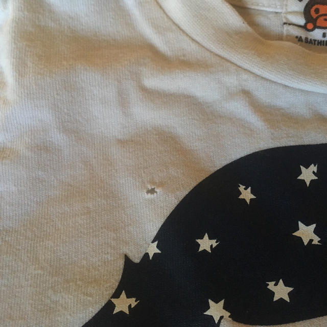 A BATHING APE(アベイシングエイプ)のBAPEKIDS エイプキッズ 白 Tシャツ 100cm 星 猿 キッズ/ベビー/マタニティのキッズ服男の子用(90cm~)(Tシャツ/カットソー)の商品写真