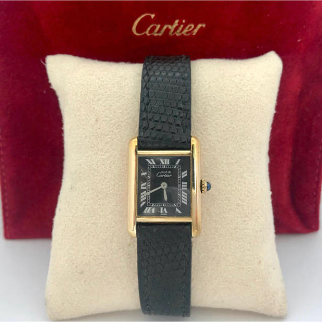【アウトレット☆送料無料】  期間限定価格 - Cartier カルティエ ミニマストタンク ブラックフェイス  Cartier 腕時計