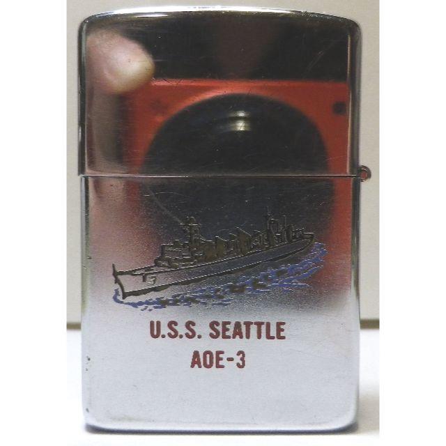 87年’レギュラー ZIPPO USS SEATTLE USミリタリー　両面彫り