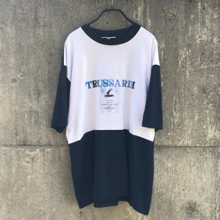 トラサルディ(Trussardi)のトラサルディ ロゴ入りバイカラーデザインTシャツM/カットソー(Tシャツ/カットソー(半袖/袖なし))