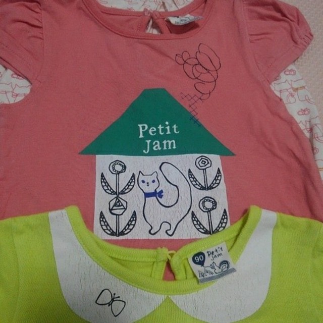 Petit jam(プチジャム)のプチジャム☆90㎝トップス３枚 キッズ/ベビー/マタニティのキッズ服女の子用(90cm~)(Tシャツ/カットソー)の商品写真