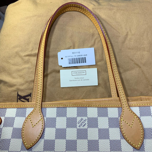 LOUIS VUITTON(ルイヴィトン)のルイヴィトン アズール ダミエ  PM ネヴァーフル 美品 レディースのバッグ(ハンドバッグ)の商品写真