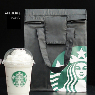 スターバックスコーヒー(Starbucks Coffee)の海外スタバ♡ナイロンクーラーバッグ/Cooler bag(ブラック)日本未発売(弁当用品)