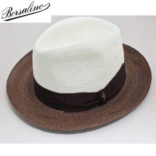 ボルサリーノ(Borsalino)の《ボルサリーノ》新品 イタリア製 ヘンプハット 麦わら帽子 58サイズ(M)(ハット)