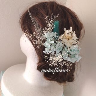 ブルー♡ヘッドドレス 商品説明のお花倍量はプラス1450円でお得\❤︎/(ヘッドドレス/ドレス)