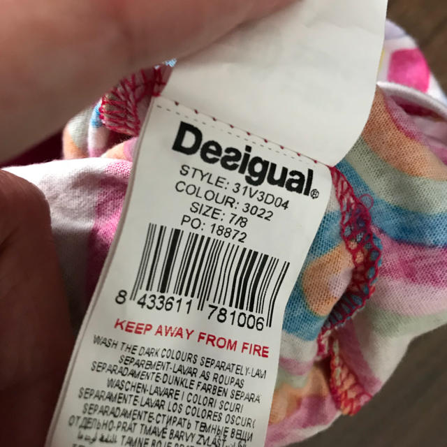 DESIGUAL(デシグアル)のデジグアルディズニーミニーコラボワンピースサイズ7/8（128cm） キッズ/ベビー/マタニティのキッズ服女の子用(90cm~)(ワンピース)の商品写真