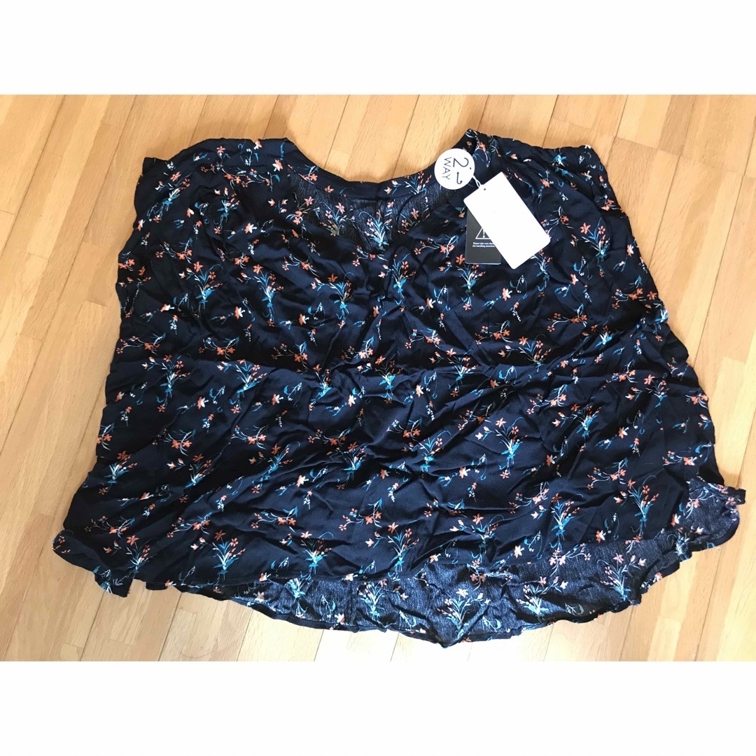 AZUL by moussy(アズールバイマウジー)のAZUL BY MOUSSY 花柄2way楊柳シフォンブラウス レディースのトップス(シャツ/ブラウス(長袖/七分))の商品写真