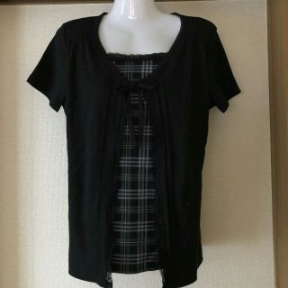 シマムラ(しまむら)の重ね着風トップス  大きいサイズLLです。タグ付き未使用。(カットソー(半袖/袖なし))