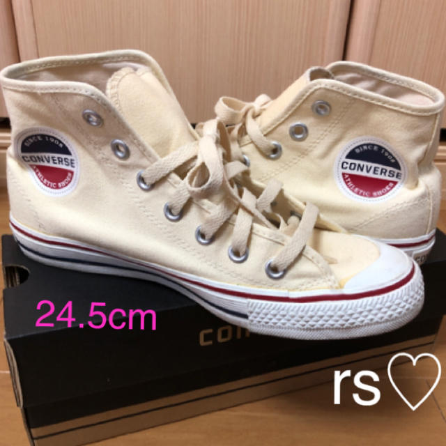 CONVERSE(コンバース)のコンバース ハイカット きなり 24.5cm❤️ レディースの靴/シューズ(スニーカー)の商品写真