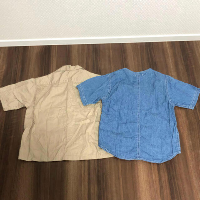 GU(ジーユー)のGU シンプル シャツ セット 120 キッズ/ベビー/マタニティのキッズ服男の子用(90cm~)(Tシャツ/カットソー)の商品写真