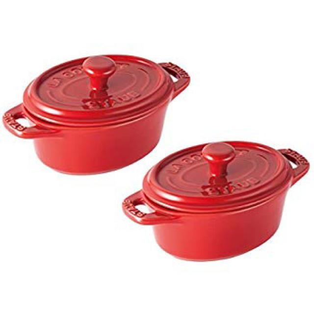 STAUB(ストウブ)のストウブ セラミックココットオーバル ペア インテリア/住まい/日用品のキッチン/食器(調理道具/製菓道具)の商品写真