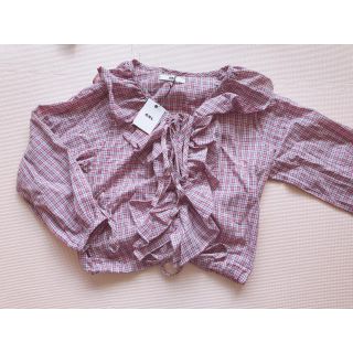 グレイル(GRL)の【新品】GRL リボンチェックトップス(シャツ/ブラウス(長袖/七分))