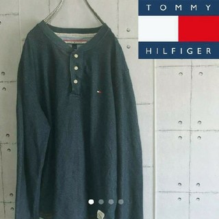トミーヒルフィガー(TOMMY HILFIGER)のトレンド ヘンリーネック TOMMY HILFIGER    Tシャツ L(Tシャツ(半袖/袖なし))