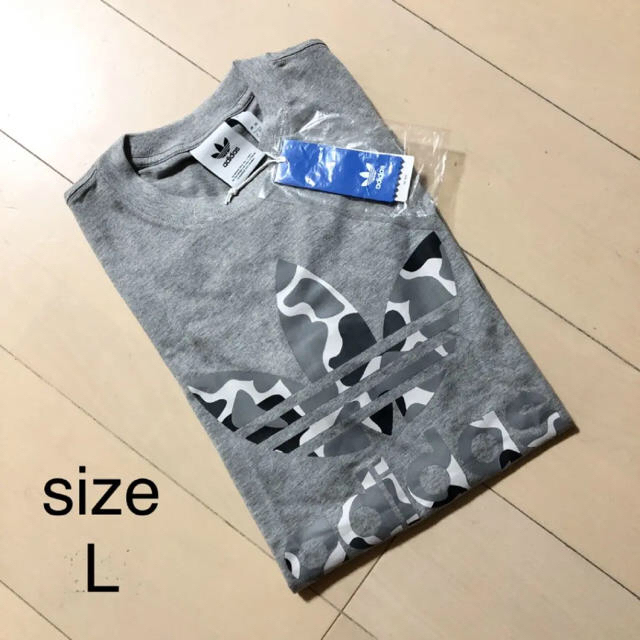 adidas(アディダス)の未使用 adidas グレー Tシャツ サイズL メンズのトップス(Tシャツ/カットソー(半袖/袖なし))の商品写真