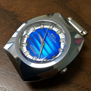 【稼働品】TECHNOS メンズ腕時計　タングステン　サファイア　シルバーカラー