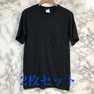 アンビル(Anvil)の【新品】anvil Tシャツ 2枚セット 半袖 無地 ブラック ポケット付 S(Tシャツ/カットソー(半袖/袖なし))