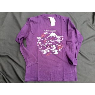 富士山【M】和柄 長袖Ｔ NATURAL CLOTHES STYLE パープル(Tシャツ/カットソー(七分/長袖))