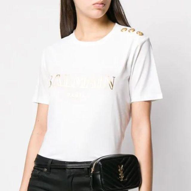 BALMAIN - 新品未使用！送料込み★BALMAIN★ロゴ プリントTシャツ