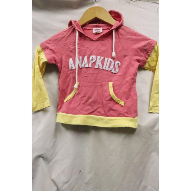 ANAP Kids(アナップキッズ)のANAP KIDSレイヤードパーカー/100 キッズ/ベビー/マタニティのキッズ服女の子用(90cm~)(Tシャツ/カットソー)の商品写真