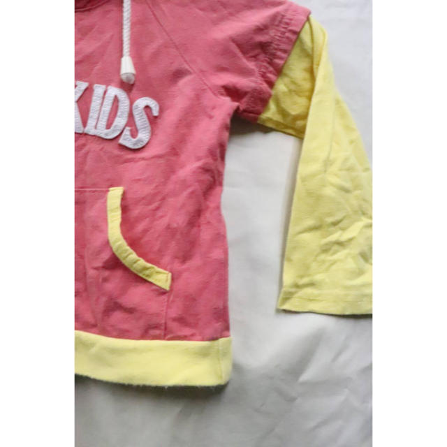 ANAP Kids(アナップキッズ)のANAP KIDSレイヤードパーカー/100 キッズ/ベビー/マタニティのキッズ服女の子用(90cm~)(Tシャツ/カットソー)の商品写真