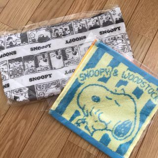 スヌーピー(SNOOPY)のスヌーピー  ハンドタオル2枚&トートバッグ(キャラクターグッズ)