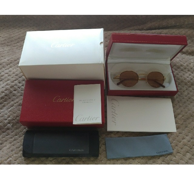 Cartier(カルティエ)のカルティエCartierサファイア入りメガネ眼鏡サングラスフレーム箱書類セット メンズのファッション小物(サングラス/メガネ)の商品写真