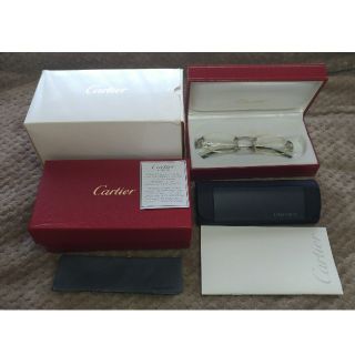 カルティエ(Cartier)のカルティエCartierプラチナメガネ眼鏡サングラスフレーム箱書類セット新品(サングラス/メガネ)